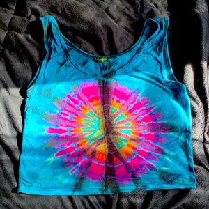 Cropped tie dye tank top